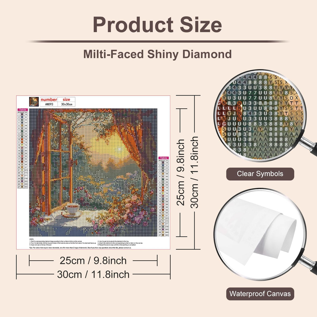 Anuver Diamond Painting Kits for Adults, Sunset Landscape 5D DIY Diamond Art Kits for Beginners, Full Drill Diamond Painting Kits for Home Wall Decor, 12x12 Inch Anuver