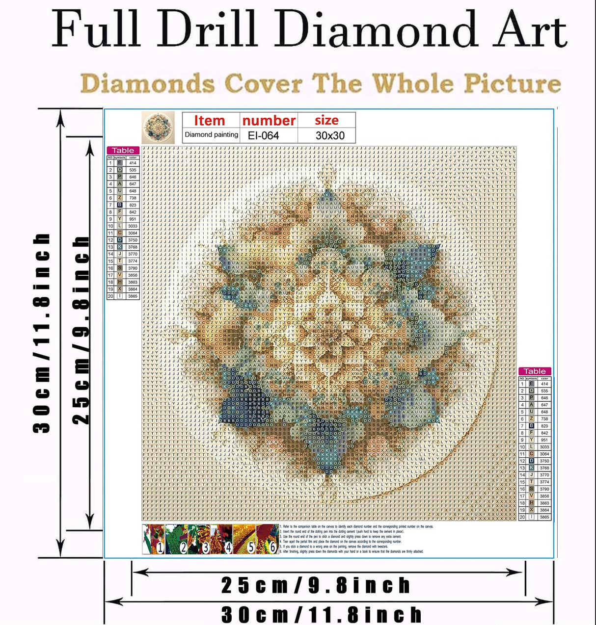 EIBEILI Diamond Painting Kits for Adults, Mandala DIY 5D Diamond Art Kits for Kids Diamond Dots for Adults Clearance Full Drill Crystal Craft Kits for Home Wall Decor Gifts 11.8x11.8 inch EIBEILI