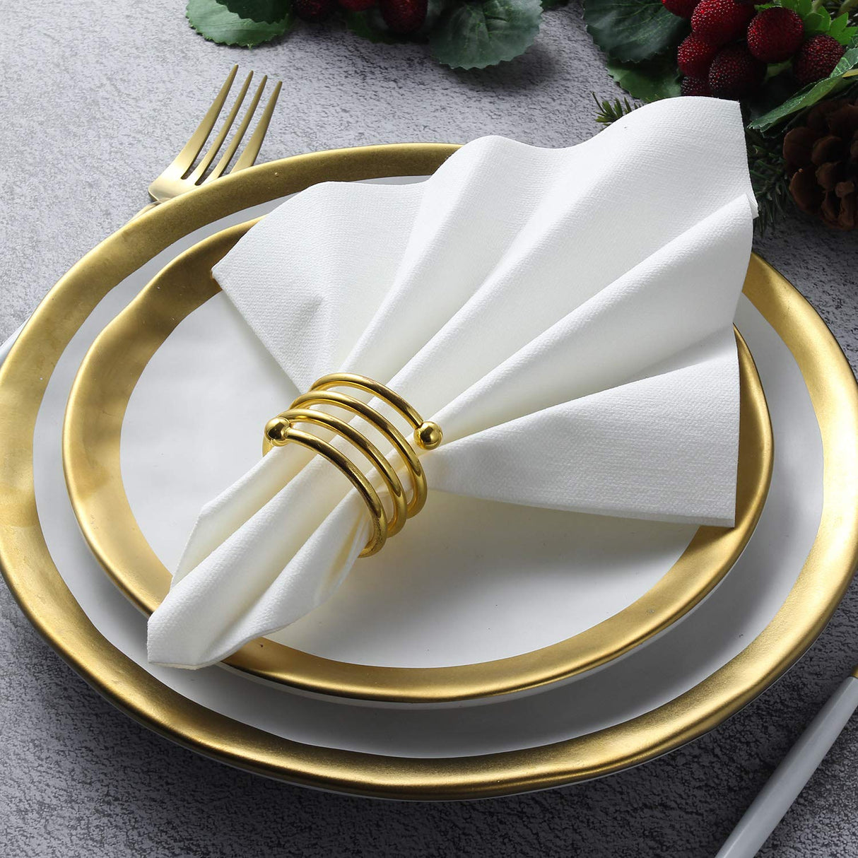 LEKOCH 50 Pcs Premium Large Disposable White Formal Napkins Airlaid Dinner Napkins Linen Feel White Wedding Napkins 16" x 16" Lekoch