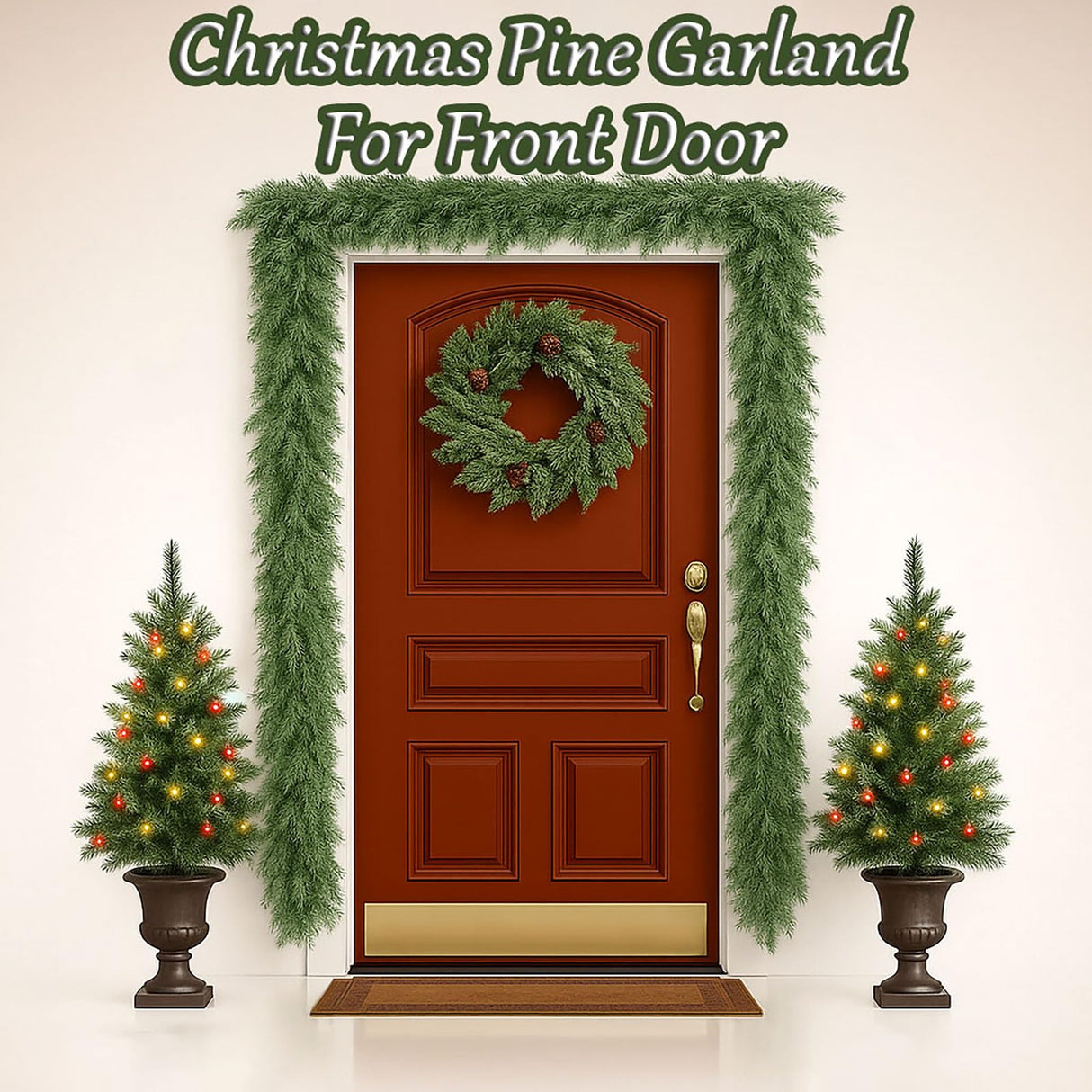 6FT Christmas Garland, Real Touch Cedar Greenery Garland for Mantle, Staircase, Wall, Window, Door, DIY Holiday Decor, Full & Lifelike, Flexible Branch Generic