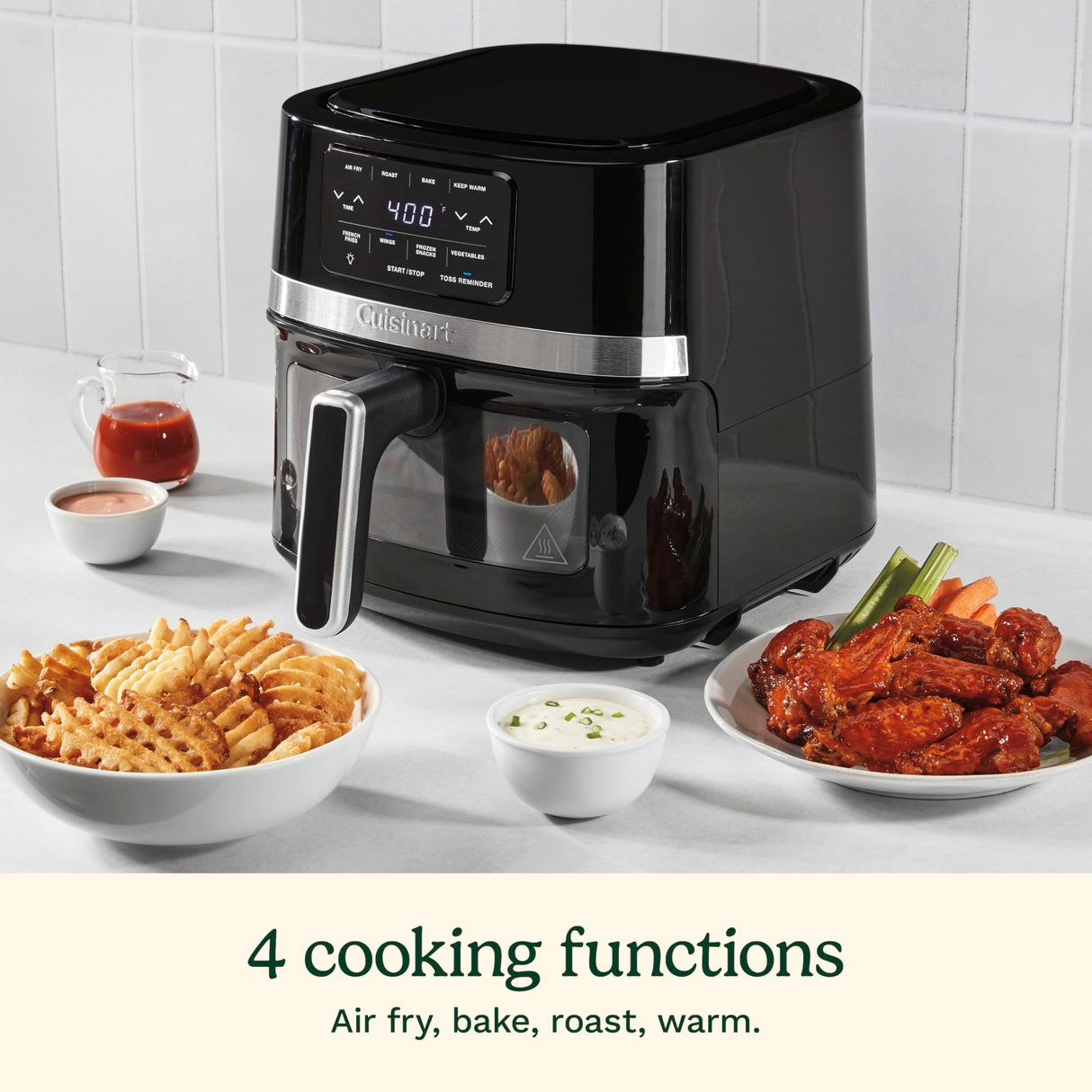 Cuisinart Air Fryer Oven – 4.5-Qt Basket Black and Stainless Steel Air Fryer – Dishwasher-Safe Parts with 4 Presets – Roast, Bake, Broil, Air Fry and Keep Warm – Quick & Easy Meals – AIR-160 Cuisinart