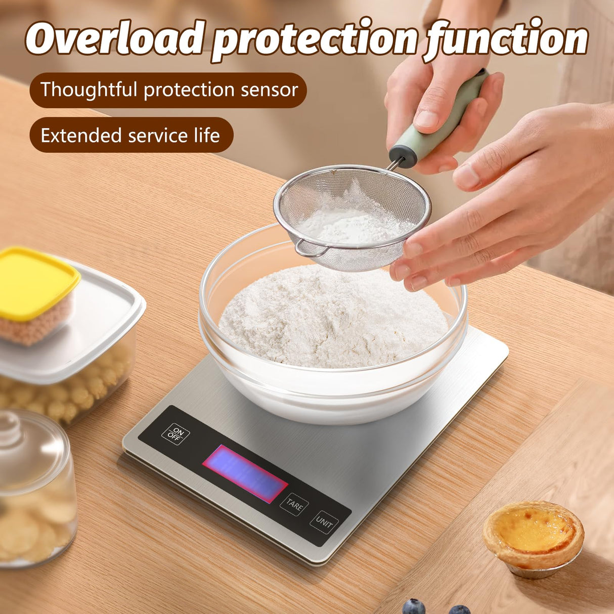 33lb Digital Scale Kitchen Food Scale Weight Grams and Ounces Pounds/Ounces/Grams be Freely Changed for Daily Use, Home Baking Stainless Steel Material FOWIDALIXG