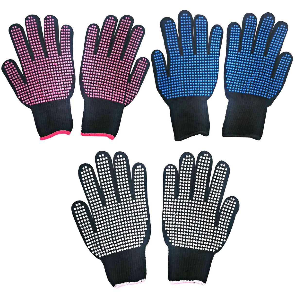 Markeny 3 Pair Heat Resistant Grill Gloves, Silicone Non-Slip Hot Insulated Glove for Barbecue, Cooking, Baking Markeny