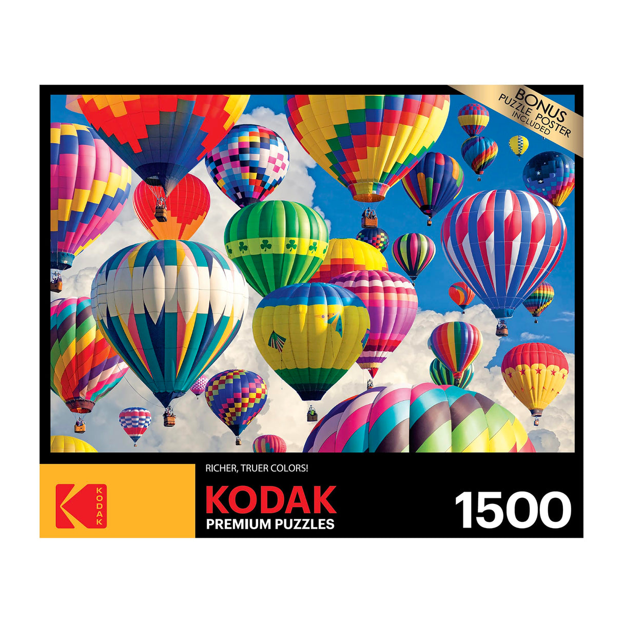 RoseArt - Kodak Premium - Hot Air Balloons Above The Clouds - 1500 Piece Jigsaw Puzzle for Adults KODAK PREMIUM PUZZLES