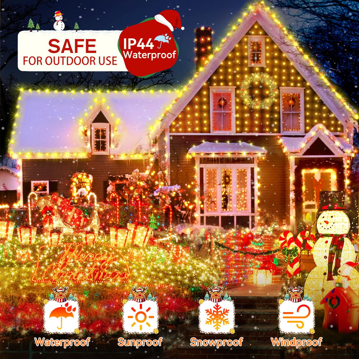 Heceltt Christmas Lights Outdoor, 394FT 1000LED Christmas Lights with 8 Modes and Timer Memory Function Christmas String Lights Waterproof Plug in for Xmas Tree Wedding Party Holiday Decor Heceltt