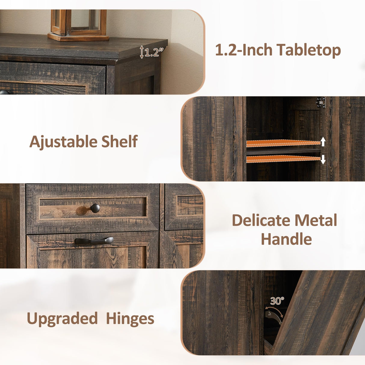 Spurgehom 13 Gallons Tilt Out Trash Cabinet Kitchen Waste Bins, Tilt Out Laundry Hamper Hidden Trash Cabinet Pet Proof Trash Can for Kitchen, Rustic Black Spurgehom