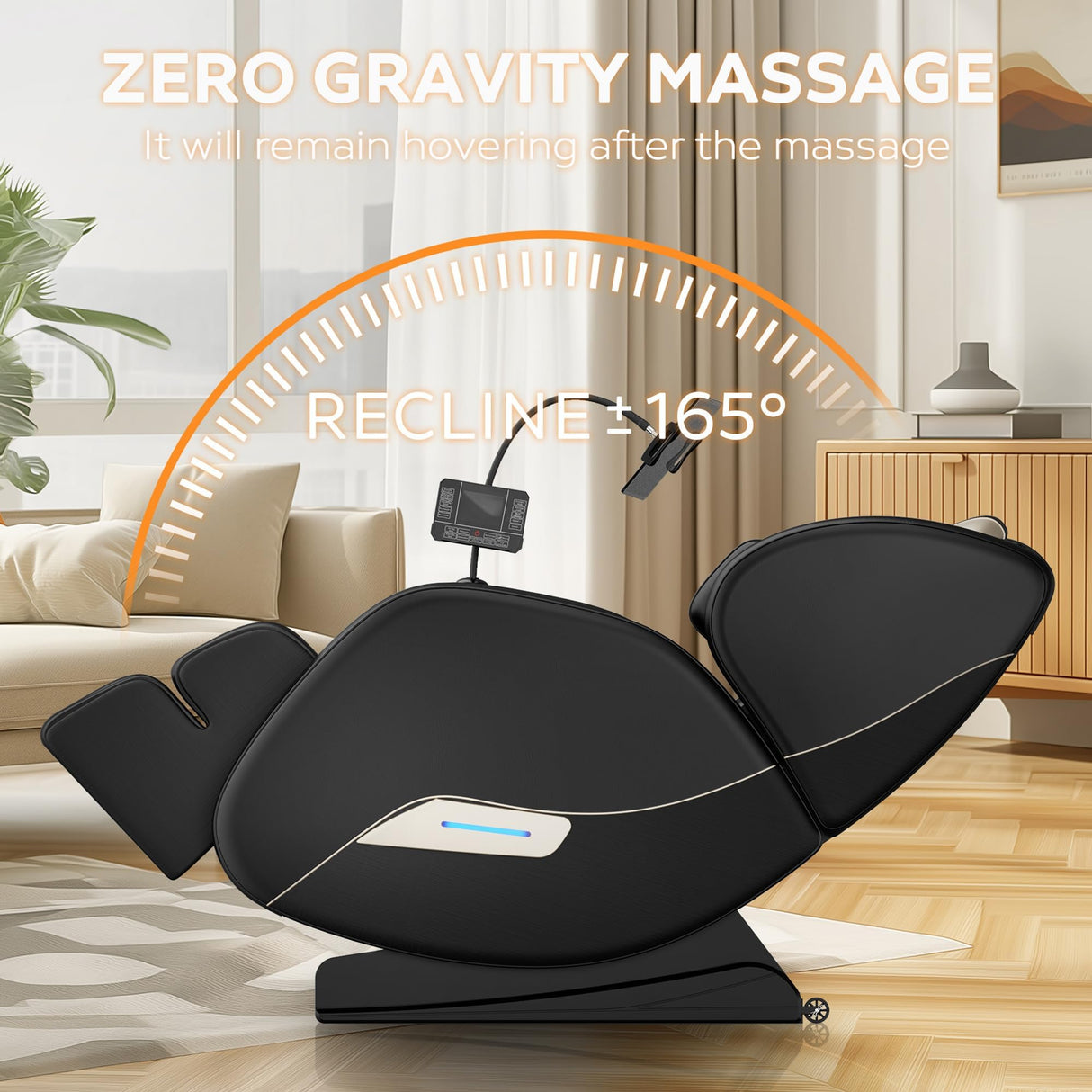 VUYSUYVY 2025 Massage Chair Full Body, Zero Gravity SL-Track Shiatsu Massage Chair Recliner, Heating, Foot Massage, Auto Modes, Bluetooth Speaker, Touch Screen Controller, Extended Footrest, Wheels VUYSUYVY