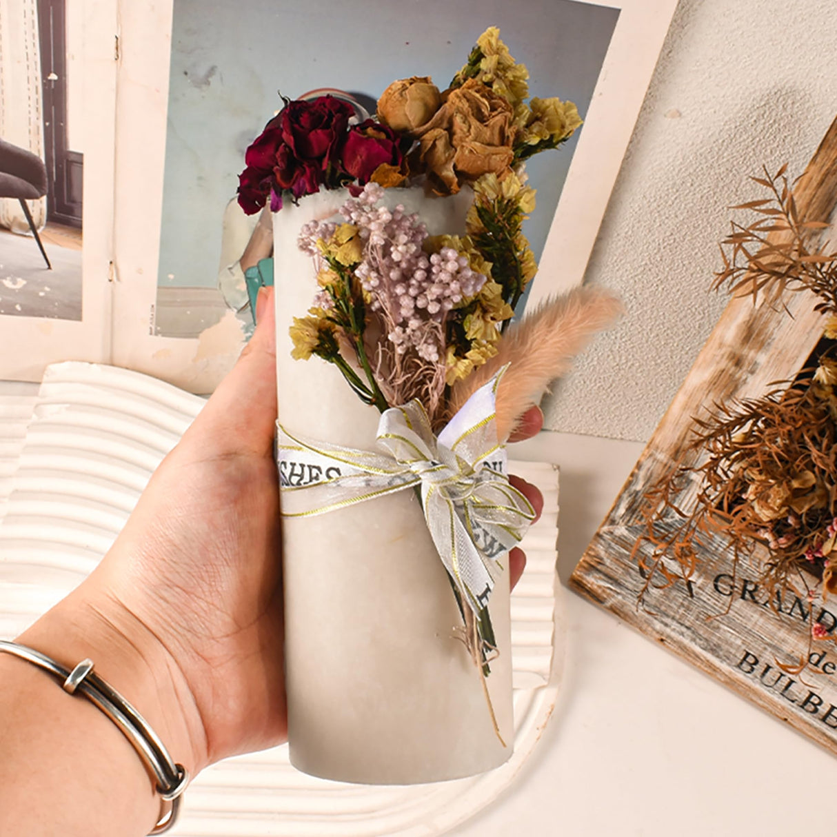 2 Pack Cylinder Mold 6 Inch Cylinder Candle Pillar - Resin Casting Silicone Molds for Home Decor & Candle Making Wave Spiral Mold ESEENS