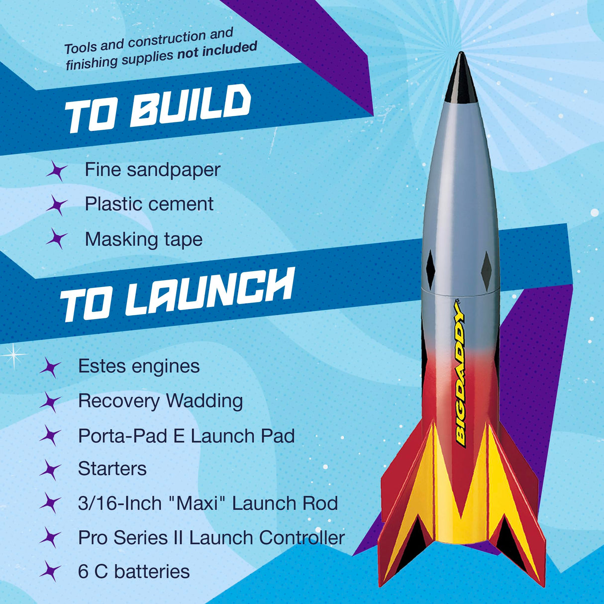 Estes 2162 Big Daddy Rocket-Building Kit, Advanced Flying-Rocket-Model Kit for Ages 10+ Estes