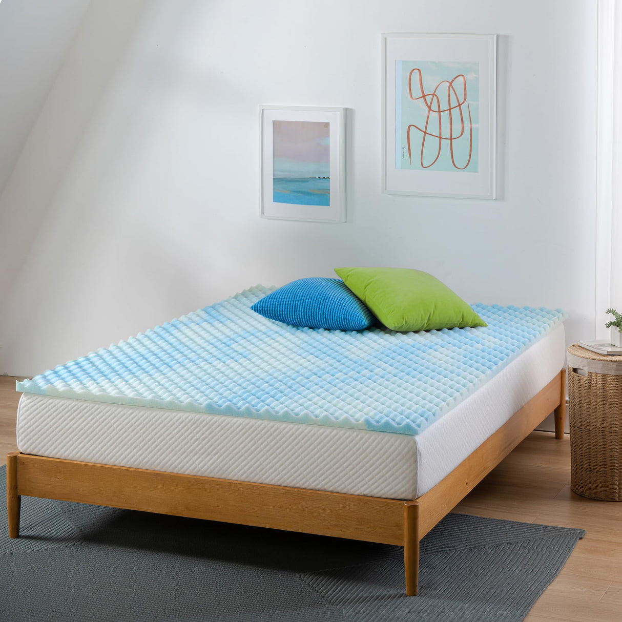 ZINUS 1.5 Inch Swirl Gel Cooling Memory Foam Mattress Topper, Smaller, More Convenient WonderBox Packaging, Cooling, Airflow Design, CertiPUR-US Certified, Full Zinus