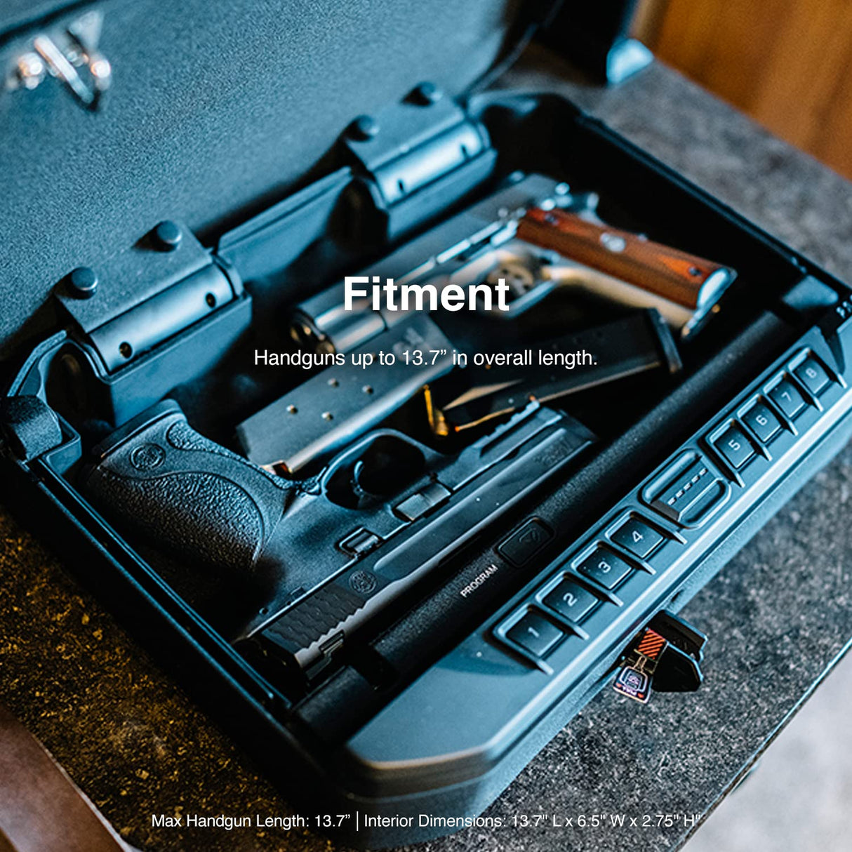 VAULTEK Essential Series Quick Access Handgun Safe with Auto Open Lid Pistol Safe Rechargeable Lithium-ion Battery (PRO VE) (Full Size) VAULTEK