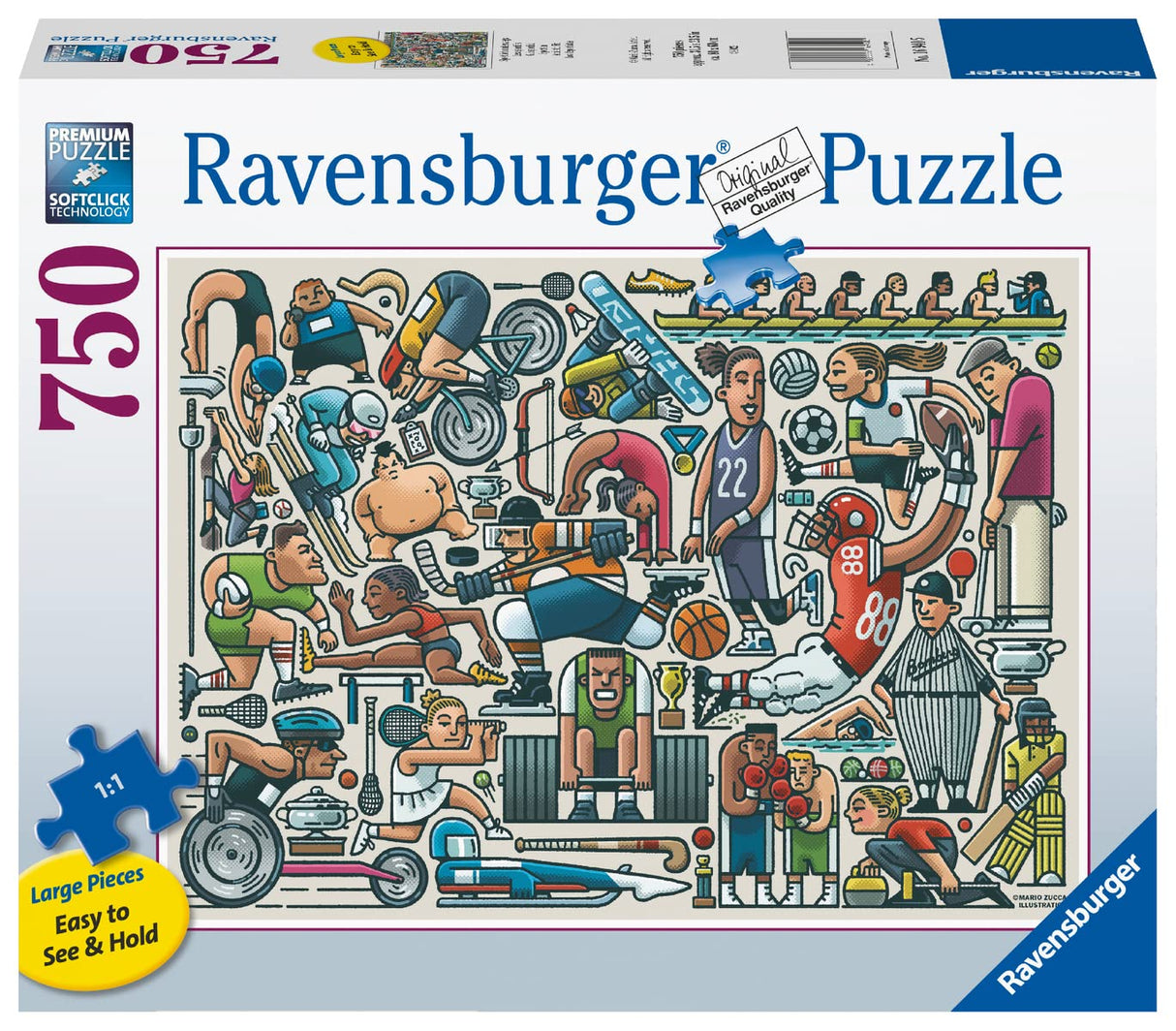 Ravensburger Athletic Fit 750 Piece Large Format Jigsaw Puzzle for Adults - 16940 - Every Piece is Unique, Softclick Technology Means Pieces Fit Together Perfectly Ravensburger