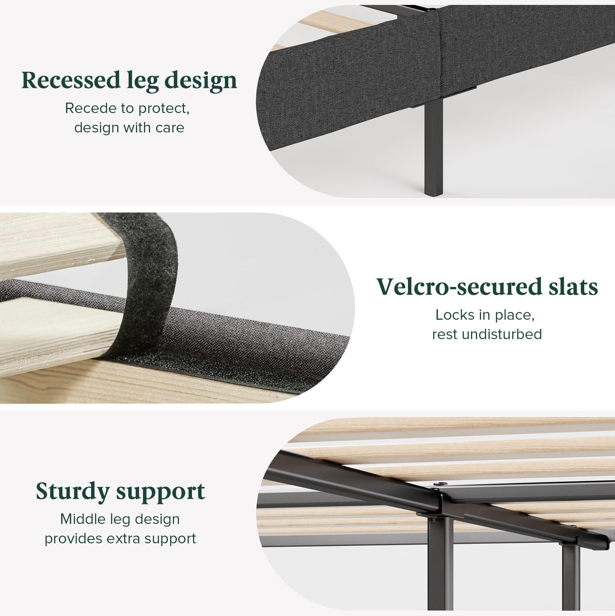 ZINUS Queen Maya Upholstered Bed Frame with Asymmetric Headboard, Durable Wooden Slats, Sturdy Framework, Noise Free Sleep, No Box Spring Needed, Easy Assembly, Eco Friendly Packaging, Dark Grey Zinus