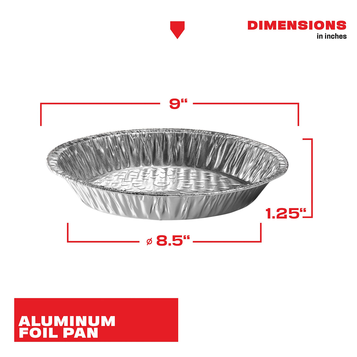 NoCry Premium Disposable Pie Pans (50 Pack) — 9 Inch Foil Aluminum Tins with Full Curl Lip for Baking Delicious Tarts or Crispy Pastry Crusts — Lightweight Yet Sturdy — Even Heat Distribution NoCry