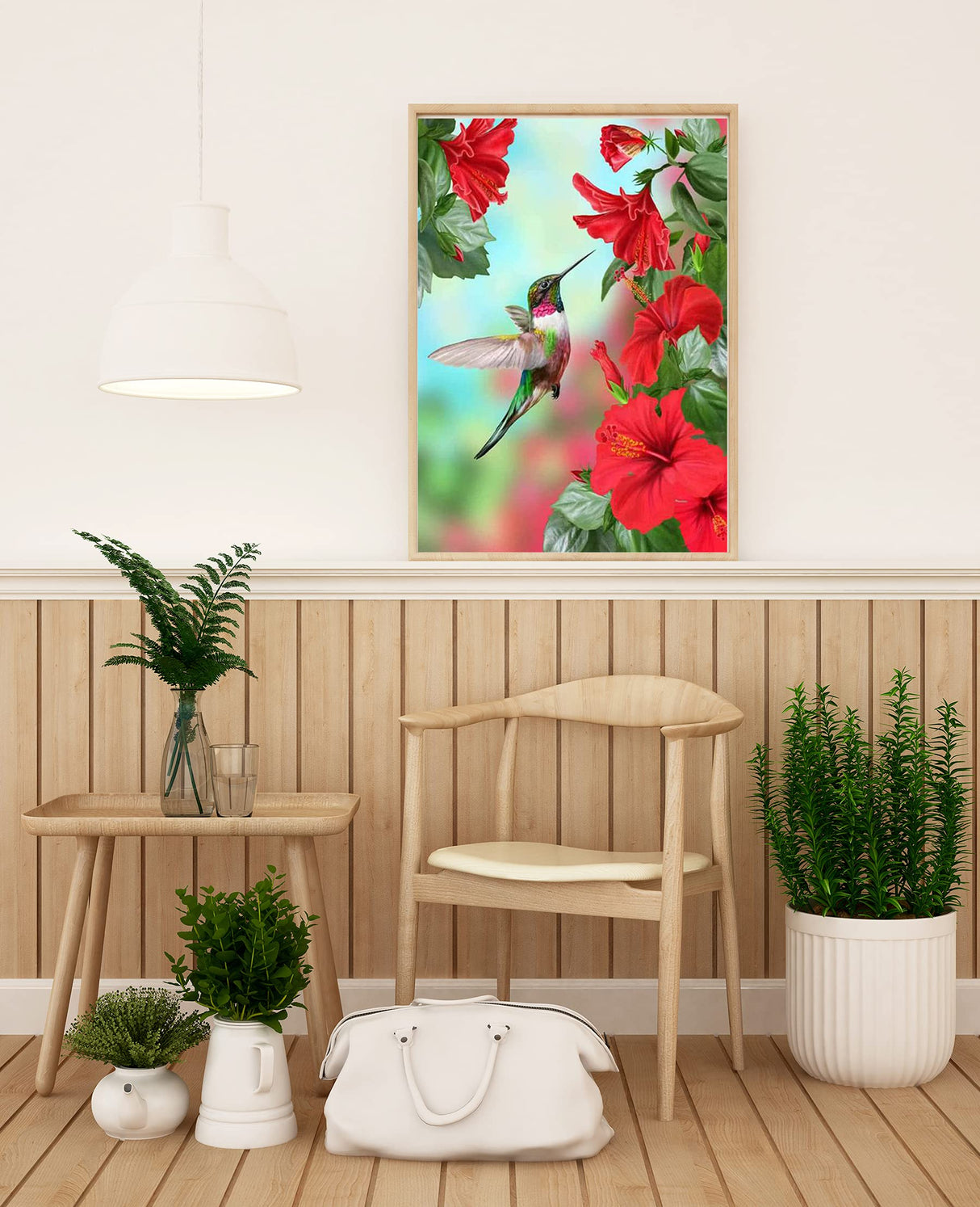 HSENJT DIY 5D Diamond Craft Painting Kits Bird,Flowers Diamond Art for Adults,Hummingbird Diamond Arts Crafts for Wall Decor Gift Relaxation (30x40cm/11.8X15.7inch) HSENJT