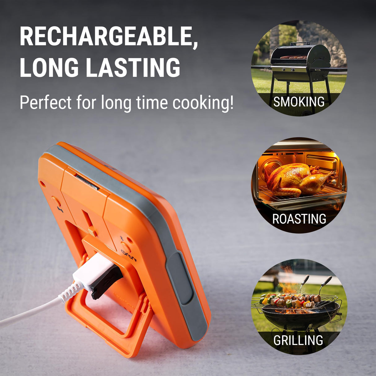 ThermoPro 650 ft Wireless Meat Thermometer for Smoker Grill, Meat Thermometer Digital Wireless with 2 Probes, Bluetooth Meat Thermometer Rechargeable, Smoker thermometer for Cooking Turkey Fish Beef ThermoPro