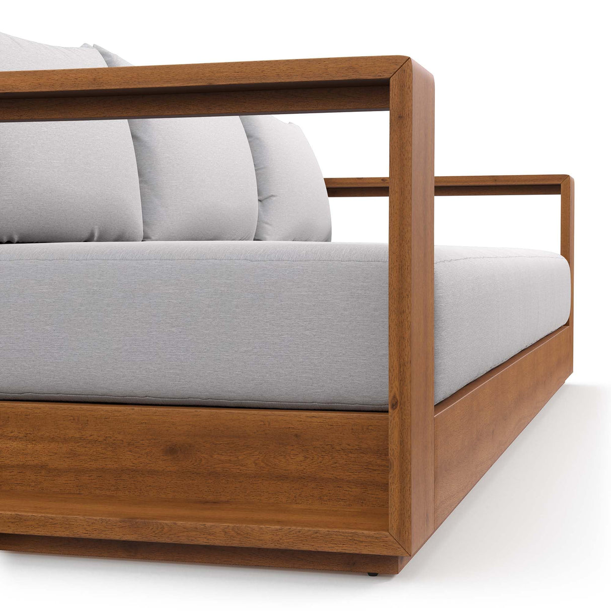 Modway Tahoe Acacia Wood Outdoor Patio Sofa in Natural Light Gray with Weather-Resistant Cushions - Ideal as a Porch Couch or Sunroom Sofa Modway