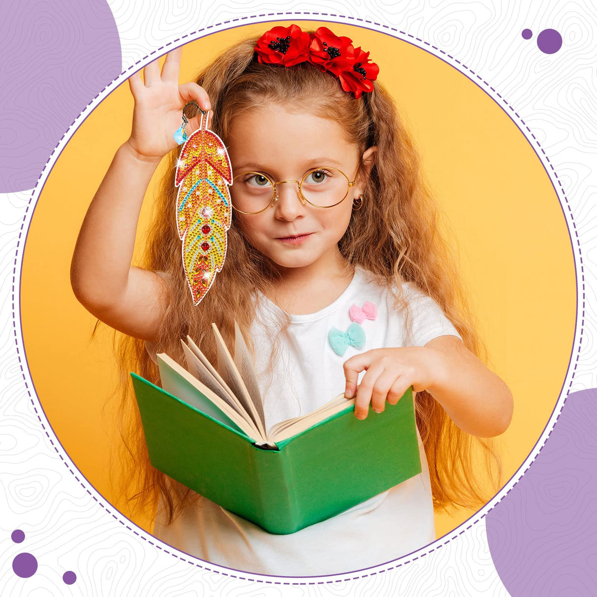 12 Pcs 5d Diamond Painting Bookmarks for Adults, DIY Acrylic Diamond Art Feather Bookmarks Gifts for Book Lovers, Read and Crafts Lovers School Library Book Club Gift Supplies Henoyso