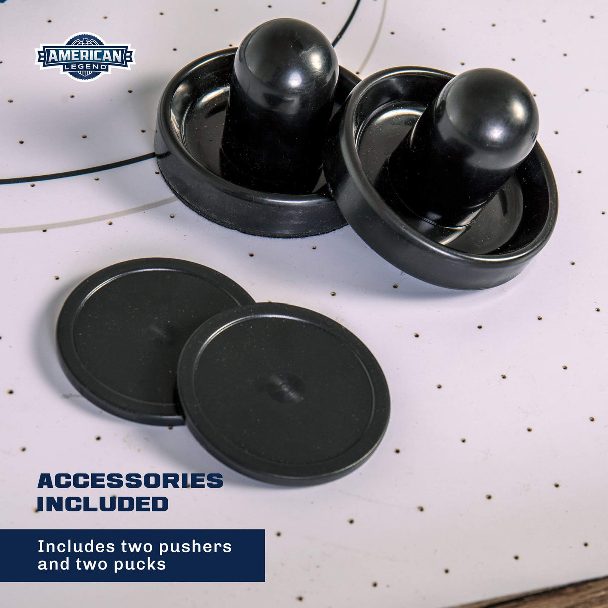 American Legend Brookdale Air-Powered Hockey Table with Rustic Wood Grain Finish, Angled Legs and Turnbuckle Accents Brown, 75.31"L x 38.98"W x 8.5"H American Legend