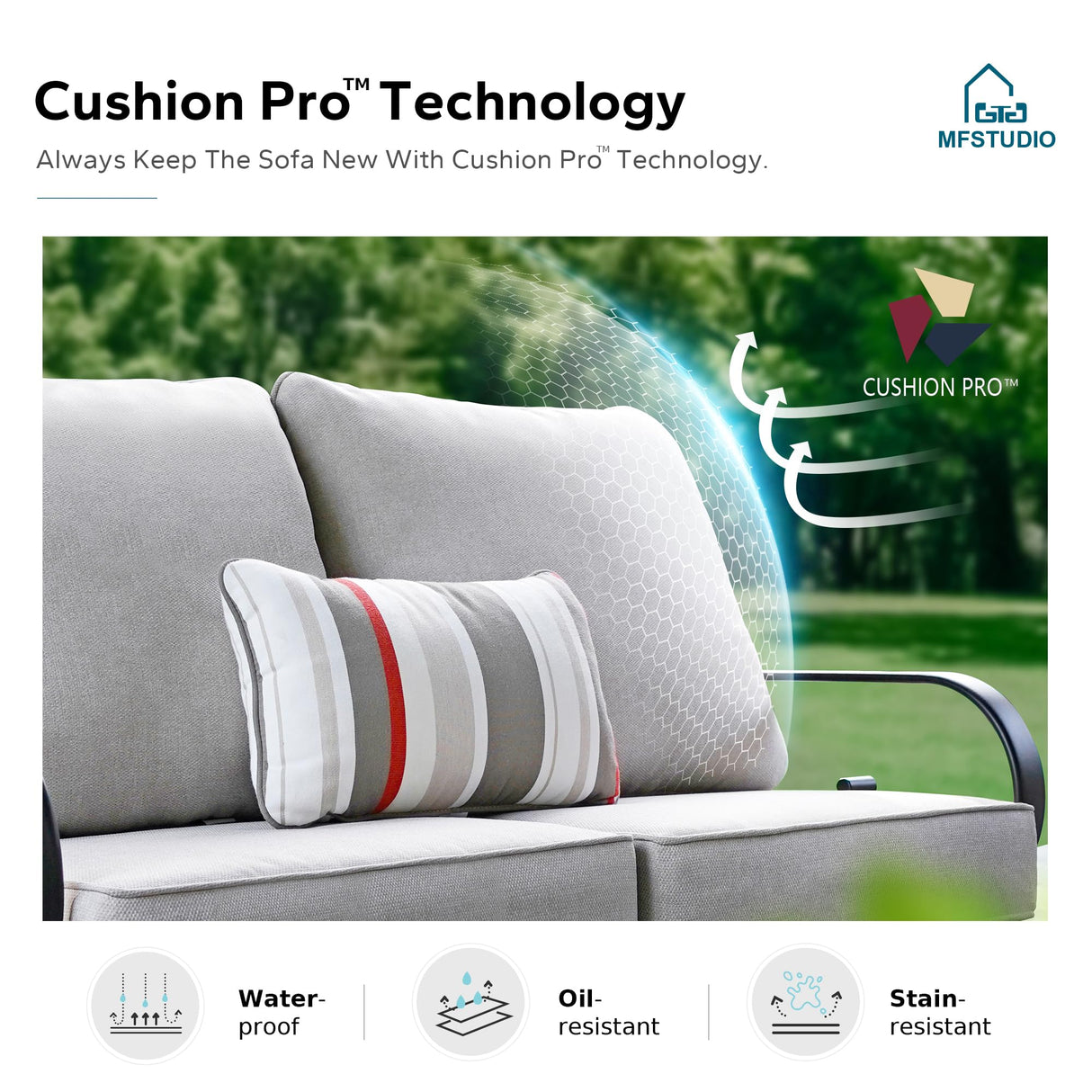 MFSTUDIO Patio Furniture Set, 8 Seats Half-Moon Curved Outdoor Sectional Sofa Conversation Set, Woven Rattan Patio Couch with 2 Wood-Like Round Coffee Table MFSTUDIO