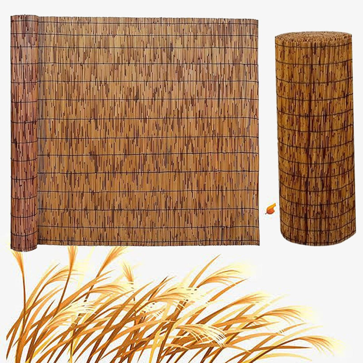 Natural Reed Fence, 2FT 3FT 4FT 5FT 6FT X 16.4FT Bamboo Fencing Privacy Reed Screening, for Backyard Garden Fencing Divider, Privacy Screen Panel(H0.61xL4m/H2xL13ft) VRVTDYDCL