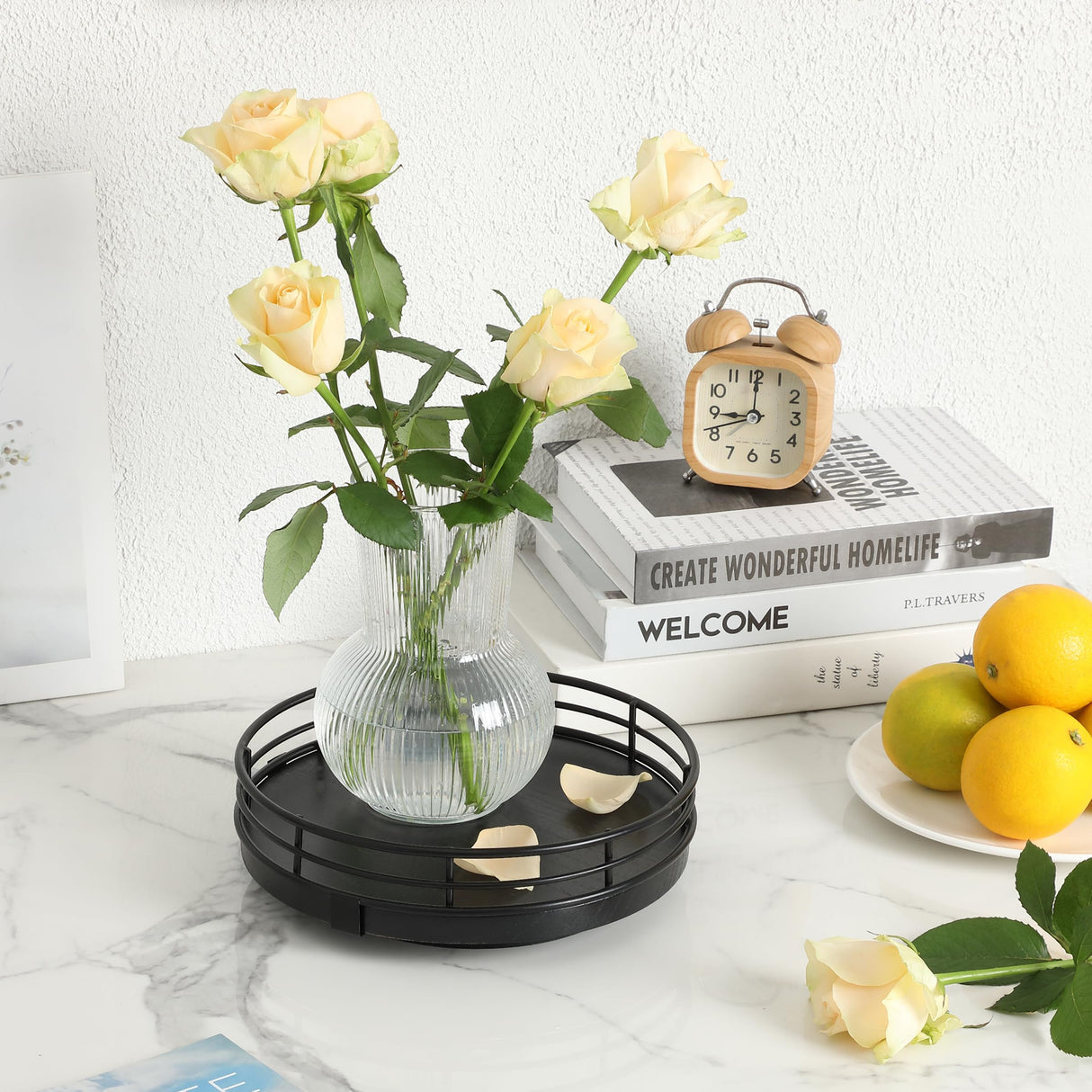 BAMBOO LAND- Lazy Susan Turntable Organizer, 9", Black, Lazy Susan for Table Top, Wooden Lazy Susan, Wood Lazy Susan, Lazy Susan for Dining Table, Black Lazy Susan, Table Lazy Susan Wood BAMBOO LAND