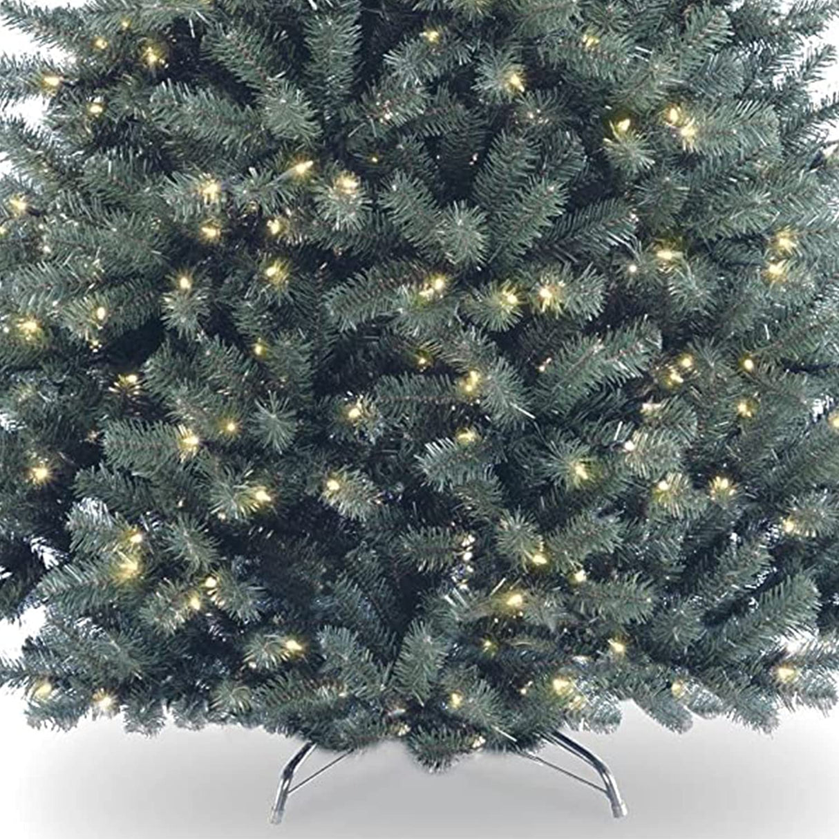 National Tree Company Pre-Lit Artificial Full Christmas Tree, Blue, North Valley Spruce, White Lights, Includes Stand, 7.5 Feet National Tree Company