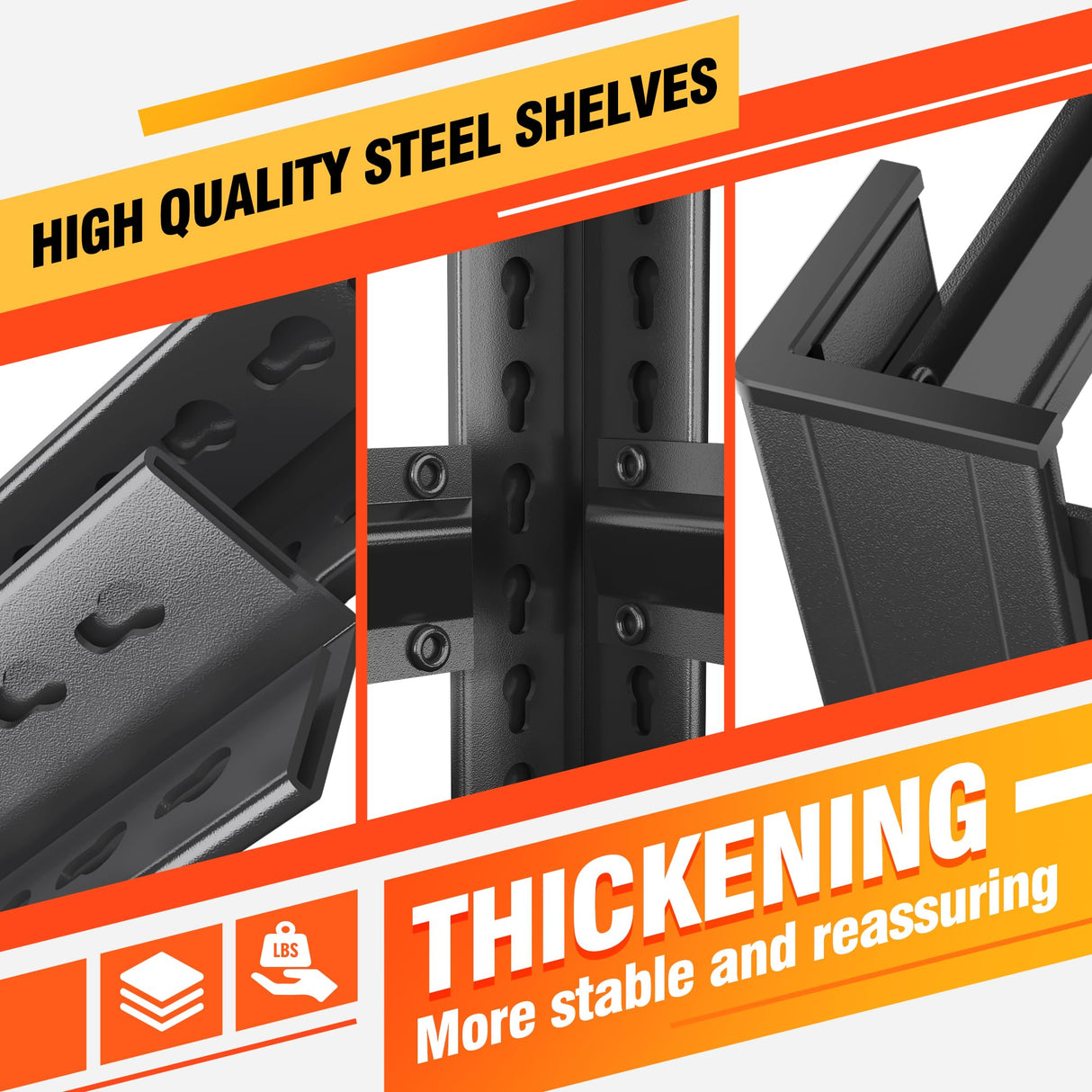 40"Wx63"H Metal Garage Shelving Unit,Metal Storage Shelves 5 Tier Adjustable Shelving Unit Garage Shelves for Kitchen Warehouse Pantry Basement,Rust-Resistant, 63"H x 40"W x 13.8"D,Black Metallitrend