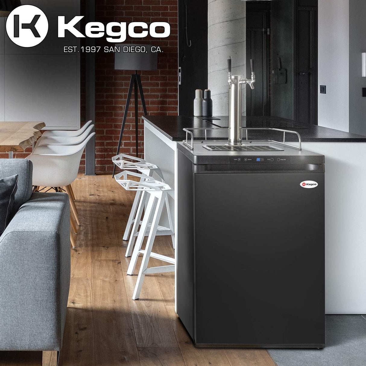 Kegco K309B-1 Kegerator Black, 2 Faucet Kegco