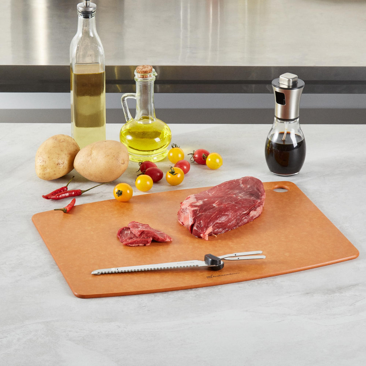 Restaurantware-BLADE ONLY: Kitchen Tek 10.04 Inch Blade For Electric Knife Set, 1 Serrated Carving Knife Blade - Knife Set Sold Separately, Sharp, Stainless Steel Knife Cutter Replacement, For Meat Restaurantware