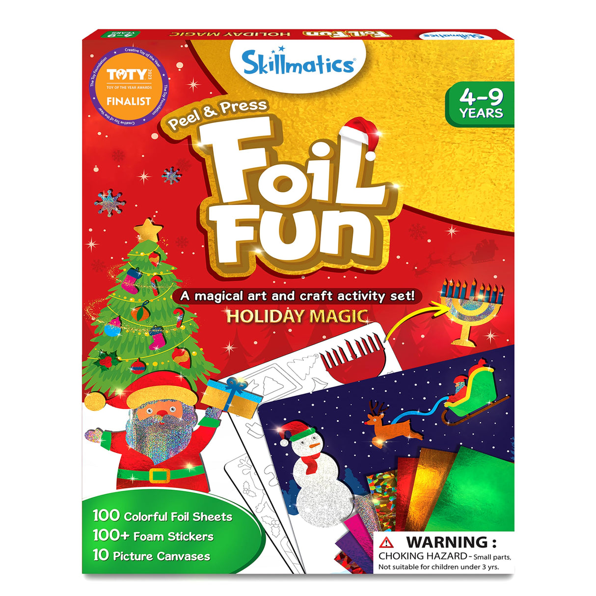 Skillmatics Foil Fun - Holiday Magic, No Mess Art for Kids, Christmas Craft Kits & Supplies, DIY Creative Activity, Travel Toys, Gifts for Boys & Girls Ages 4, 5, 6, 7, 8, 9 Skillmatics