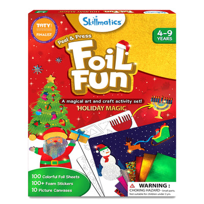 Skillmatics Foil Fun - Holiday Magic, No Mess Art for Kids, Christmas Craft Kits & Supplies, DIY Creative Activity, Travel Toys, Gifts for Boys & Girls Ages 4, 5, 6, 7, 8, 9
