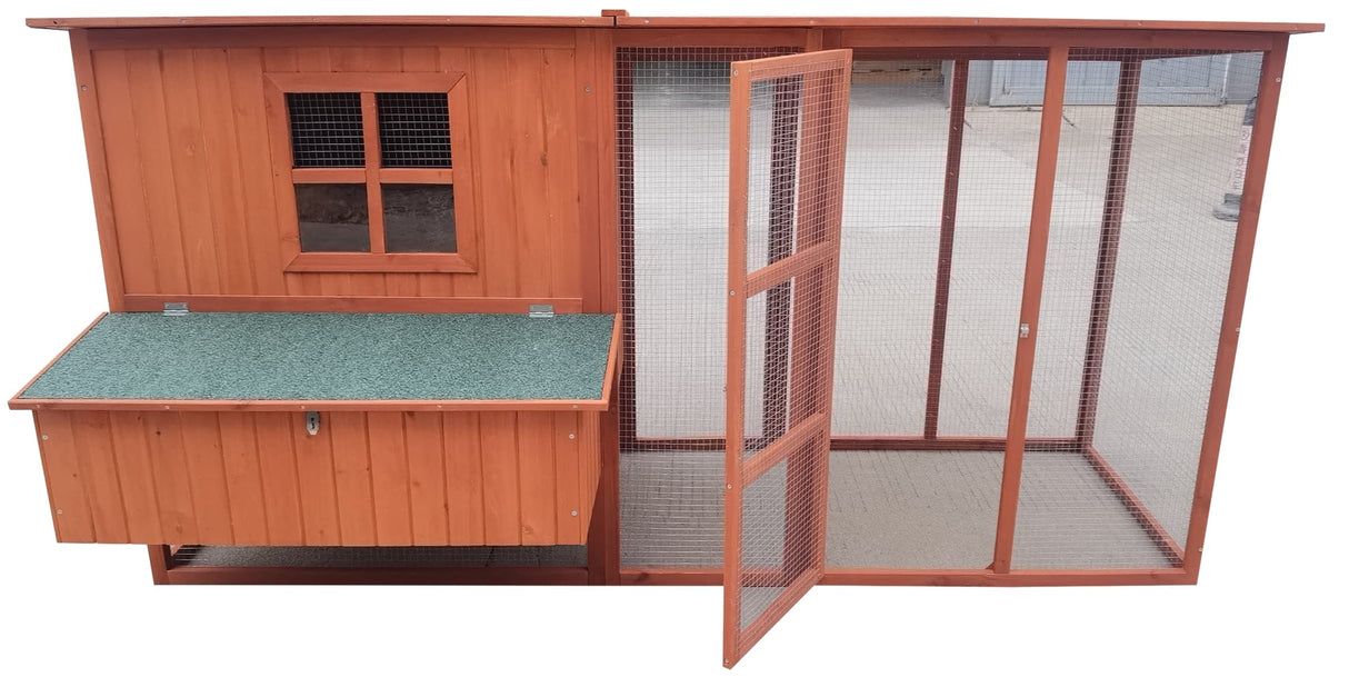 Omitree 87" Wood Chicken Coop Backyard Hen House 4-6 Chickens 3 Nesting Box & Run New Omitree