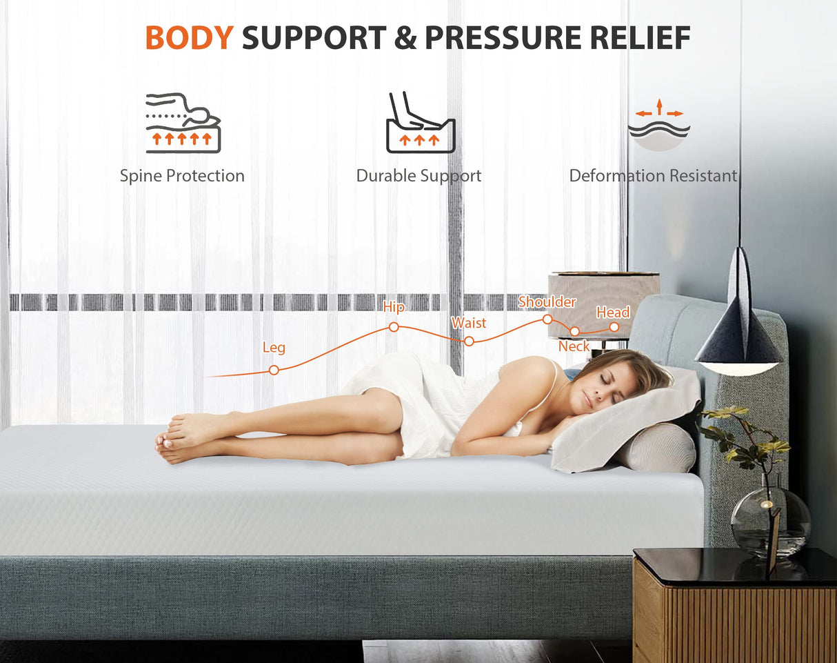 Queen Mattresses, 5/6/8/10/12 Inch Medium Firm Queen Mattress Memory Foam Mattress for Cool Sleep & Pressure Relief, Certipur-Us Certified Queen Size Mattresses, Bed in a Box, (Queen, 8 Inch) Haiput Wam