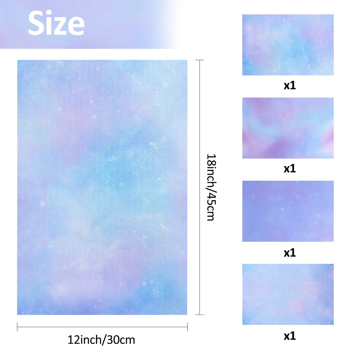 Pllieay 4 Pieces Printed Aida Cloth 14 Count Cross Stitch Fabric, Embroidery Cloth, 18 x 12 Inch, Starry Sky Printed Patterns Pllieay