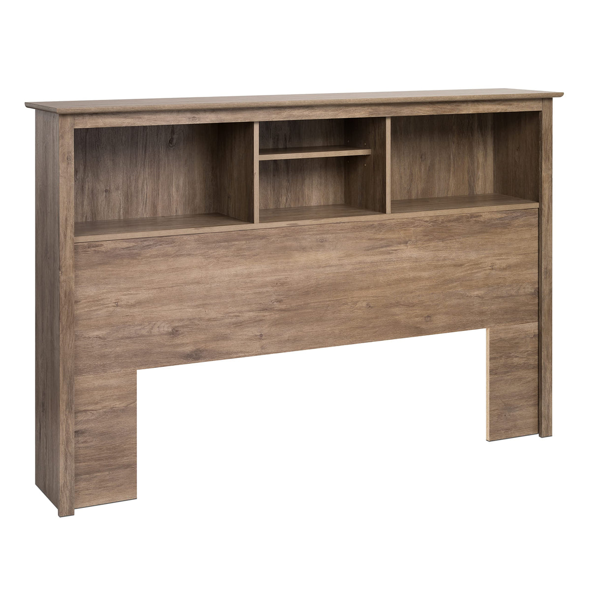 Prepac Salt Spring Rustic Full/Queen Headboard with Bookcase, Farmhouse Bookcase Headboard for Full/Queen Beds 11" D x 65.75" W x 43" H, Drifted Gray, DSH-6643-V Prepac