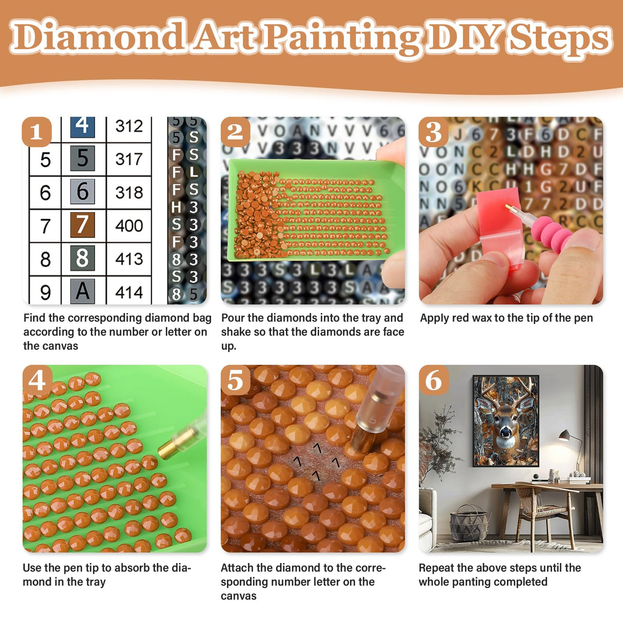 MAXBYE Deer Diamonds Painting Kits for Adults, Forest Deer Diamond Art Dots for Adults Beginners, 5D DIY Crystal Gem Art Painting with Diamonds Arts and Crafts for Wall Decor 12x16in MAXBYE