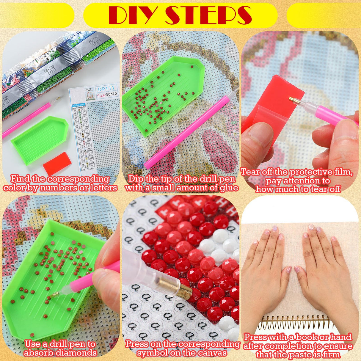 Qeeenar 20 Pcs DIY Diamond Art Kits 5D Diamond Painting Kits for Adults Spring Summer Mother's Day Gifts Decoration Dots Paintings for Beginners, 12 x 16 Inch (Seasonal) Qeeenar