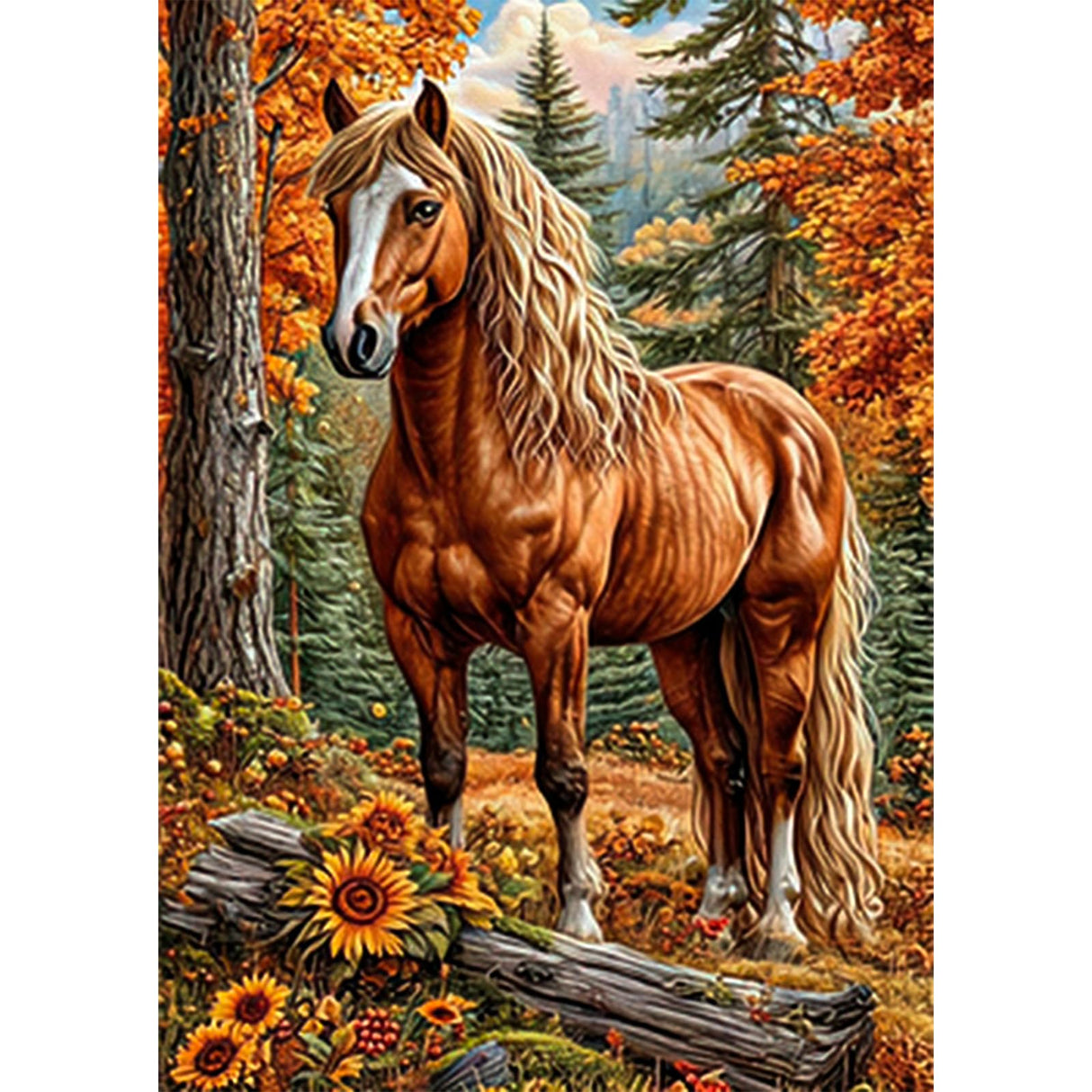 Auremi Horses Diamond Art Painting, Diamond Art Painting Kits, 5D Animals Diamond Art Kits, Full Drill Diamond Dots Paintings for Beginners, Diamond Art Painting Kits for Home 30x40 cm Auremi