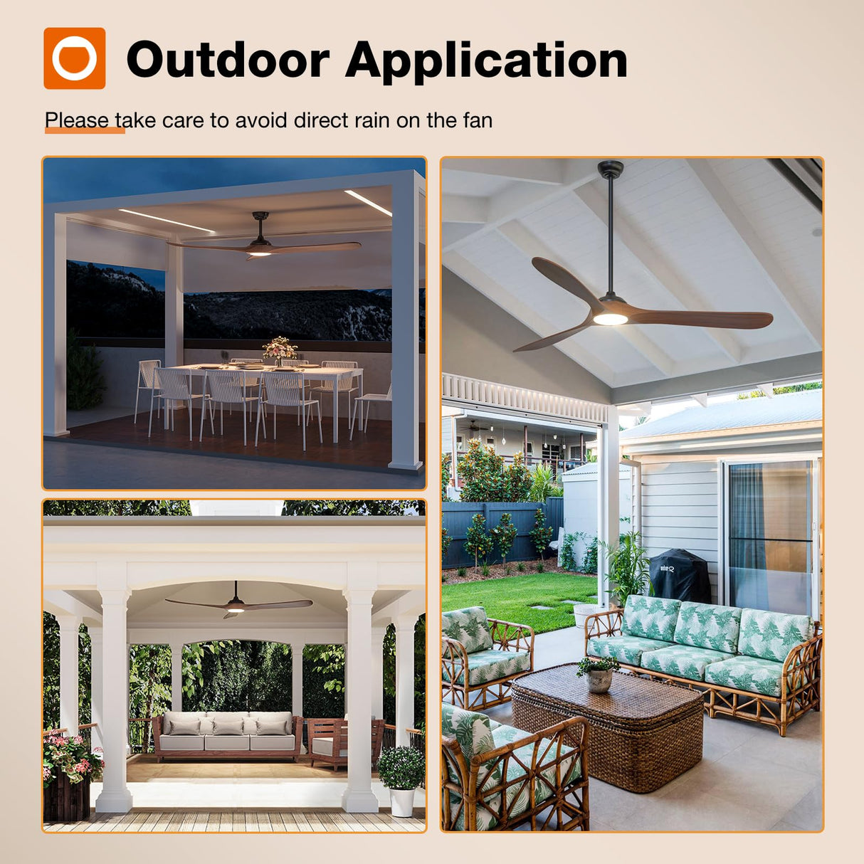 addlon Ceiling Fans with Lights, 72 inch Indoor/Outdoor Ceiling Fan with Remote Control, Reversible, 3 Wood Blades, 6 Speeds, 3CCT Dimmable, Noiseless, Large Ceiling Fan for Patio, gazebo, Farmhouse addlon