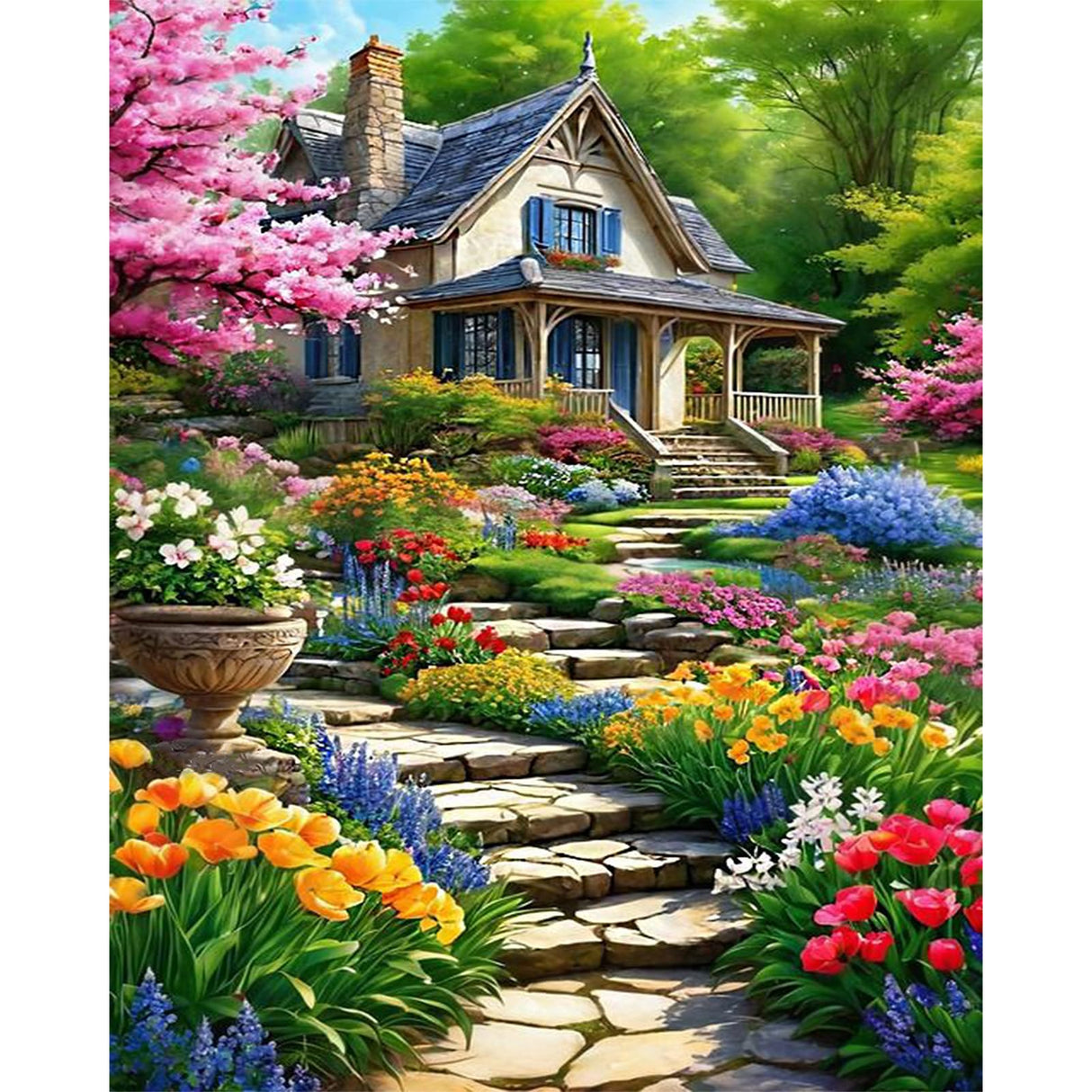 Arttoplus Landscape Paint by Numbers Kit for Adults-Garden Paint by Numbers Kits for Adults Canvas,Landscape Adult Painting by Numbers for Gift Home Wall Decor(16x20inch) Arttoplus