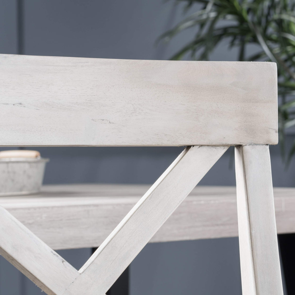 Christopher Knight Home Roshan Farmhouse Acacia Wood Dining Chairs, Light Grey Wash, 21D x 17.75W x 35.5H Inch Christopher Knight Home