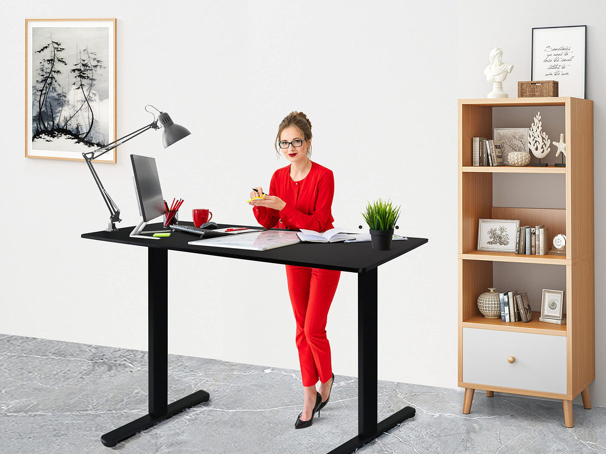 Lifetime Home Height Adjustable 48" Electric Standing Desk - Upgraded Ultra Durable Home Office Large Rectangular Computer or Laptop Sit Stand Workstation Table - 48 x 24 inches, Black Lifetime Home