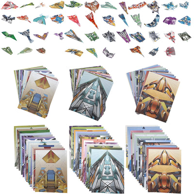 Paper Airplane Kits, 45 Low, Medium And High Difficulty Classic Designs, 90 Sheets Paper Planes Origami Kit, Video Tutorial for Easy Folding & Fun, Airplane Gifts for Boys and Girls Ages 6-12+ (90)