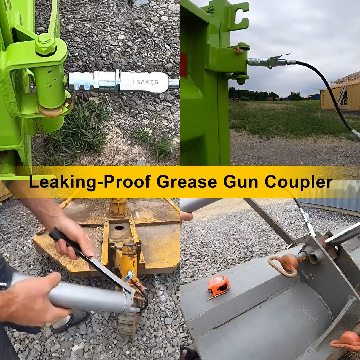 Saker Grease Gun Coupler-Upgrade to 14000 PSI,Duty Quick Release Grease Couplers,Compatible with All Grease Guns 1/8" NPT Fittings (1 PC) Saker