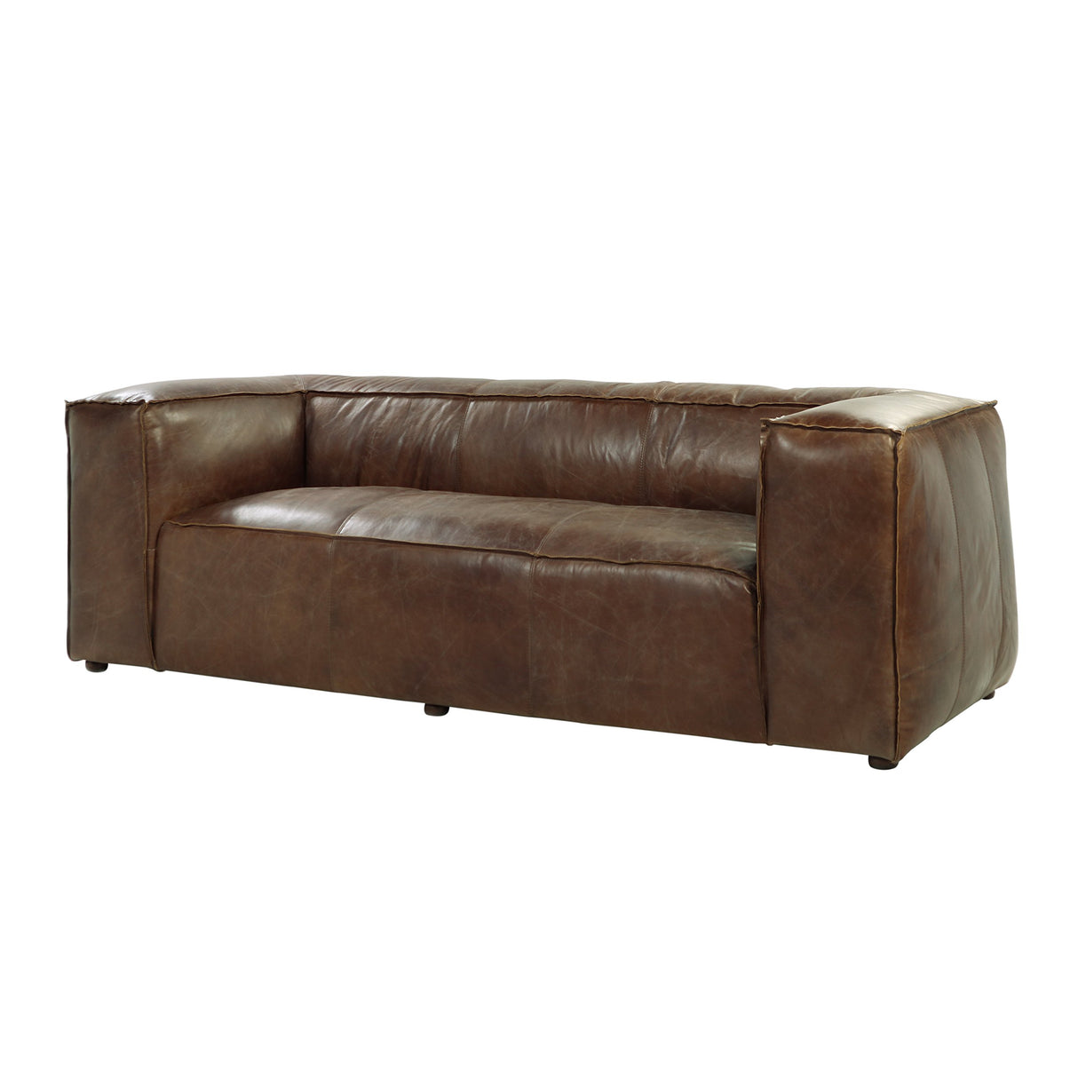 ACME Brancaster Sofa - - Retro Brown Top Grain Leather Acme