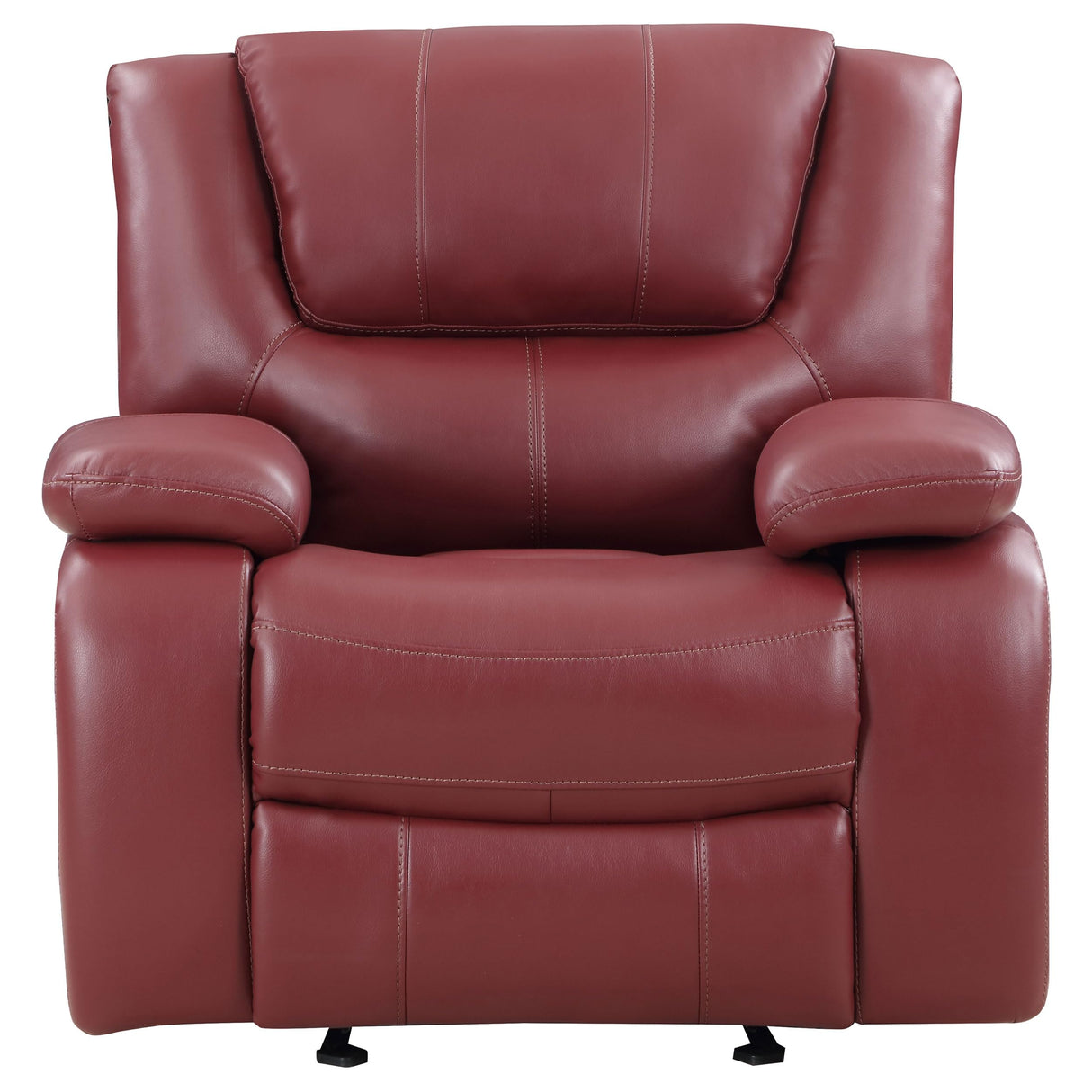 Coaster Home Furnishings - Camila - Leatherette Upholstered Glider Recliner Chair - Manual Recline, Padded Armrests, Plump Back, Smooth Gliding Motion - Living Room - 38-Inch - Red - 610243 Coaster Fine Furniture