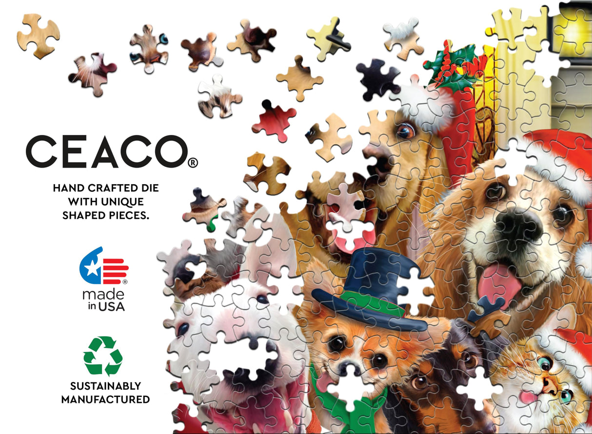 Ceaco - Howard Robinson - Selfies - Holiday Dogs - 500 Piece Jigsaw Puzzle Ceaco