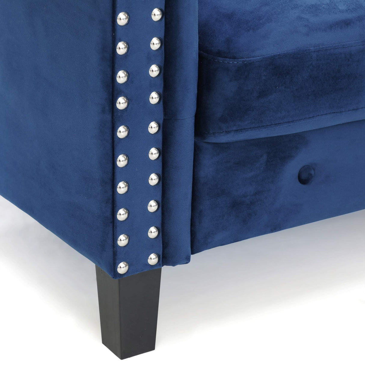 Furinno Bastia Vintage Modern Chesterfield Button Tufted Loveseat/Sofa Couch for Living Room, Navy Velvet Furinno