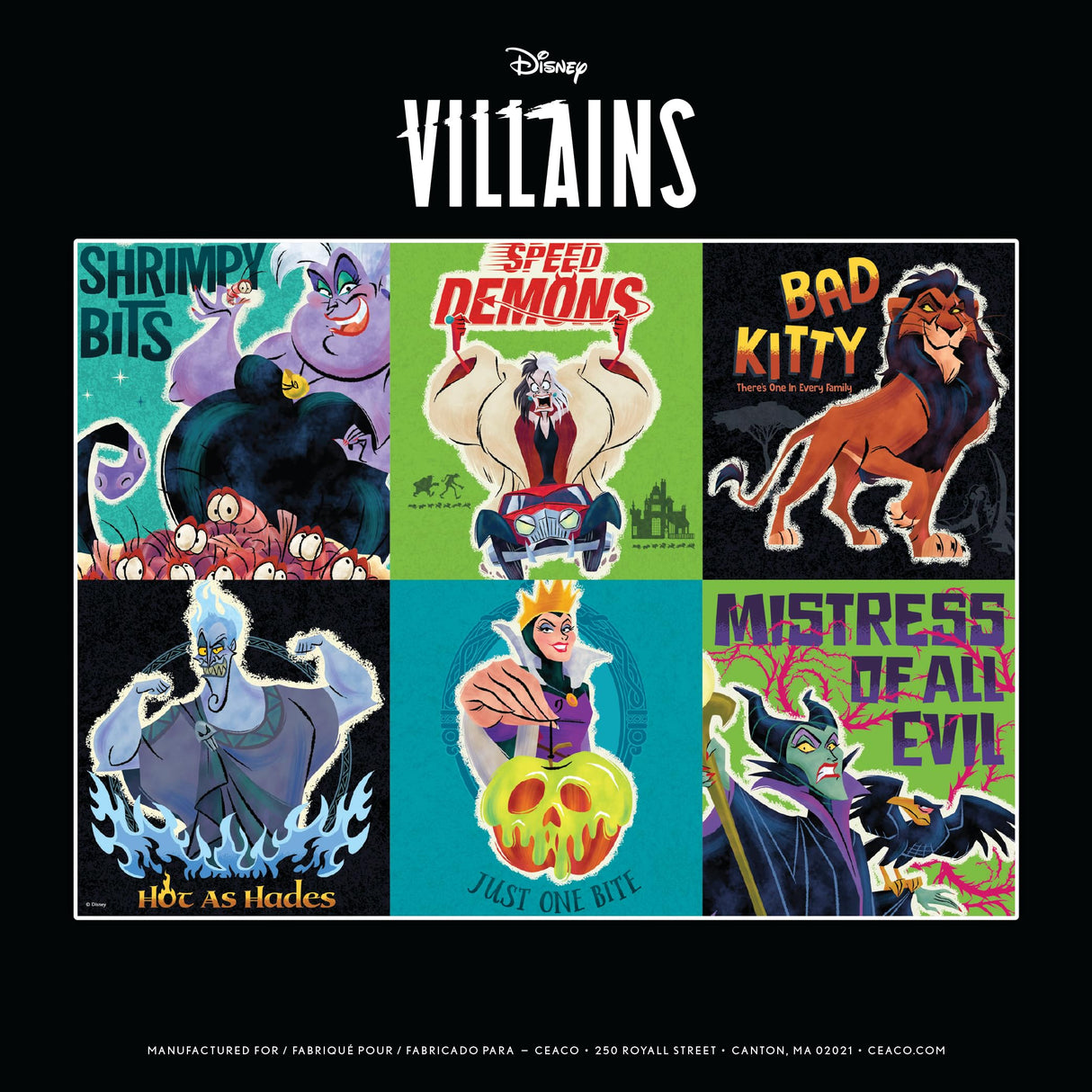 Ceaco - Disney - Villains - Poster Collage - 500 Piece Jigsaw Puzzle – Oversized Pieces – Easy to Hold – EZ Hold Ceaco